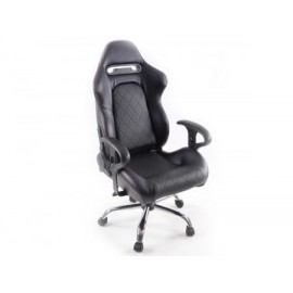 Office Chair Sport Seat with armrest synthetic leather black