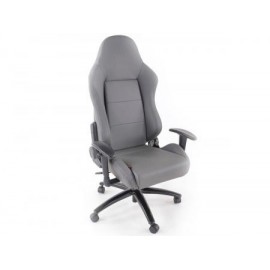 Office Chair Sport Seat with armrest synthetic leather grey