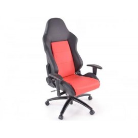 Office Chair Sport Seat with armrest synthetic leather grey/black