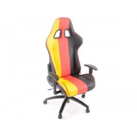Office Chair Sport Seat with armrest synthetic leather black/red/yellow