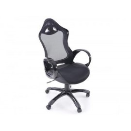 Office Chair synthetic leather/net black with armrests