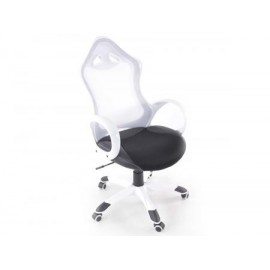 Office Chair synthetic leather/net white with armrests