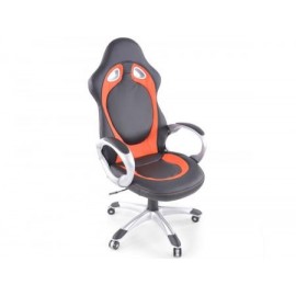 Office Chair synthetic leather black/orange with armrests